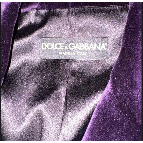 Dolce & Gabbana Velvet Blazer – IT 46 Gold Buttons Deep Purple - Picture 2 of 4